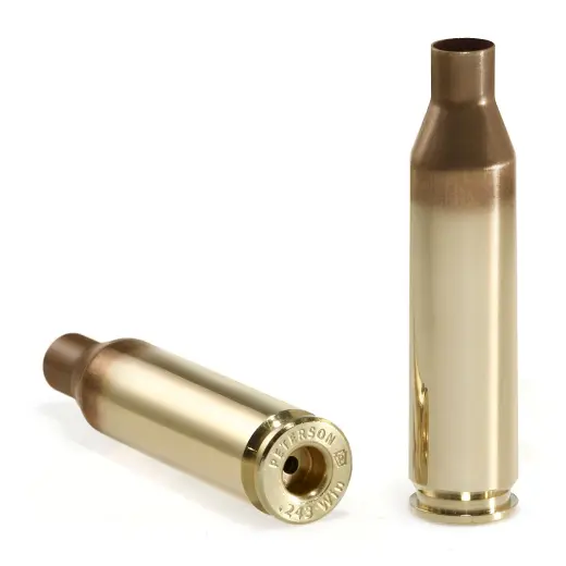 Casi Peterson Match-Grade .243 Winchester LRP (Large Rifle Primer) con colli ricotti (50 pz). Realizzati negli USA con un focus su precisione, tolleranze di produzione minime e lunga durata.